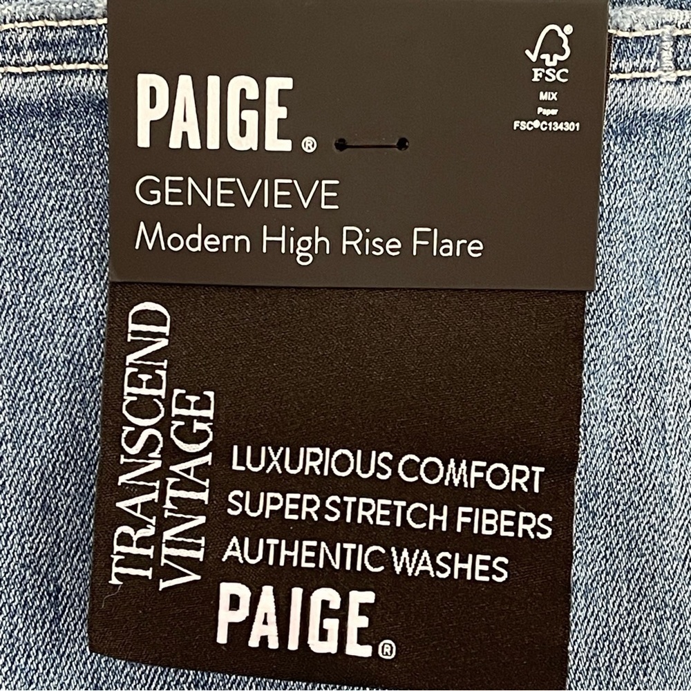 Paige Genevieve Modern High Rise Flare Jeans Size 34 Perspective - Picture 6 of 14
